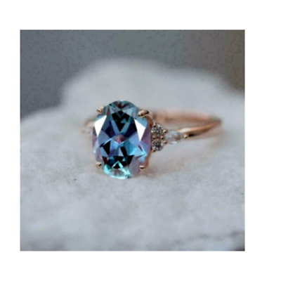 #ad Natural Alexandrite 4.50 carat ring 925 Sterling Silver Handmade gift ring $40.05