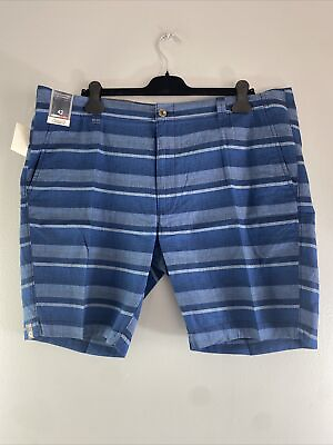 #ad NWT Roundtree amp; Yorke Mens Straight Fit Casual Flat Front Shorts Blue Size 42 $12.99
