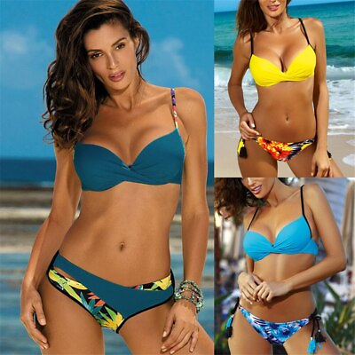 #ad Sexy Print Swimwear Women Bikini Push Up biquini Female Brazilian Bathing Suit $14.99
