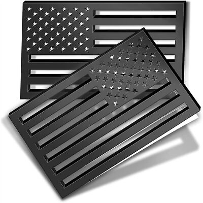 #ad 2Pcs Black 3D US American Flag Emblem Decals For Car Truck SUV Universal $3.99