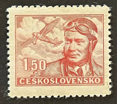 #ad Travelstamps: 1946 47 Czechoslovakia Airmail Stamps Scott #C19 Mint MOGLH $2.49