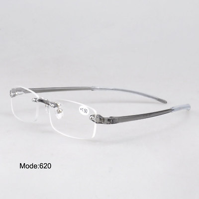 #ad TR90 Flexible Reading Glasses Mens Women Rimless Reader 0.50 4.00 diopter $8.99