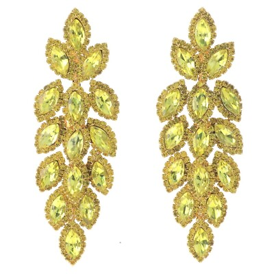 #ad Gold Tone Rhinestone Chandelier Post Earrings ESE3046 GYE $18.99