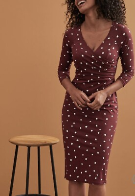 #ad BRAVISSIMO Jessica Dress Spotty Midi Formal Evening Casual Dress RRP 60 BR138 GBP 44.99