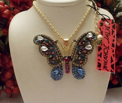 #ad BETSEY JOHNSON COLORFUL SPRING BUTTERFLY PENDANT CHAIN NECKLACE $29.99