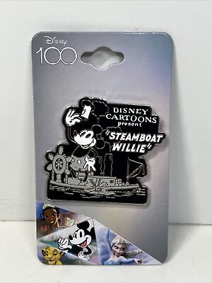 #ad Disney 100 Mickey Mouse Steamboat Willie Cartoon Enamel Pin Box Lunch Excl New $16.00
