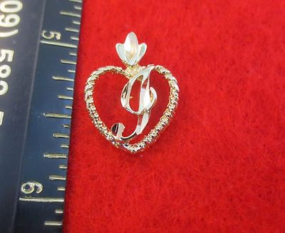 #ad 14KT GOLD PLATED LETTER I INITIAL HEART CHARM PENDANT $7.19