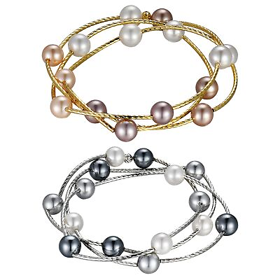 #ad Fashion Women Pearl Charm Multi layer Beaded Bracelet Wristband Wedding Gift $11.99
