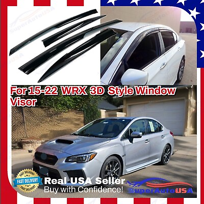 #ad Fit Subaru WRX STI 2015 21 3D Mugen Style Window Visor Rain Guard Vent Deflector $35.99