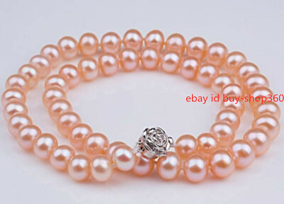 #ad Natural AA 8 9mm Pink Freshwater Pearl Necklace Beads Long 18 36quot; $13.94