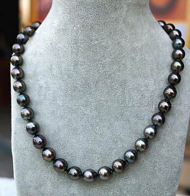 #ad Genuine 8 9mm Tahitian Black Natural Pearl Jewelry Necklace 18 36quot; PN1772 $25.99