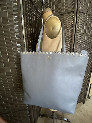 #ad Kate Spade Paloma Road Rosemary Large Leather Bag in Smoky Pearl Grey $459 Purse $90.00