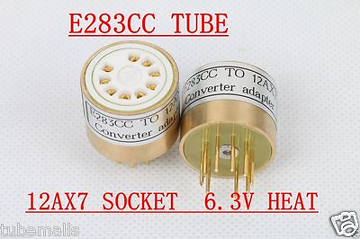 #ad 1piece* Gold plated E283CC TOP TO 12AX7 ECC83 tube converter adapter 6.3v $9.50