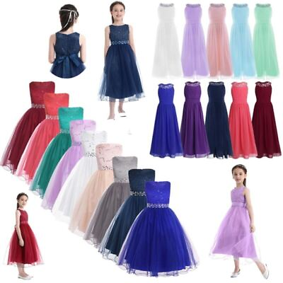 #ad US Flower Girl Princess Dress Party Wedding Bridesmaid Formal Gown Pageant Dress $21.28