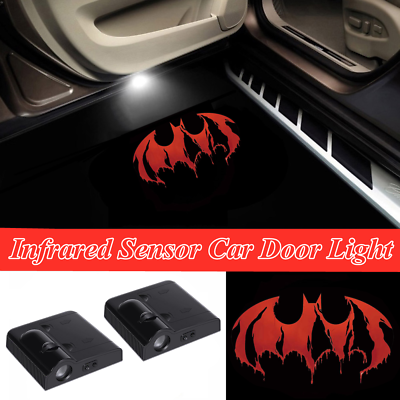#ad 2x LED Red Dark Knight Batman Car Door Welcome Laser Projector Shadow Lights $18.04