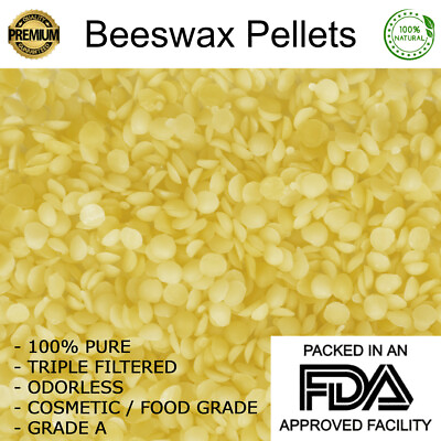 #ad 100% Pure YELLOW Beeswax Pellets Triple Filtered Raw Pastilles Granules Grade A $94.95