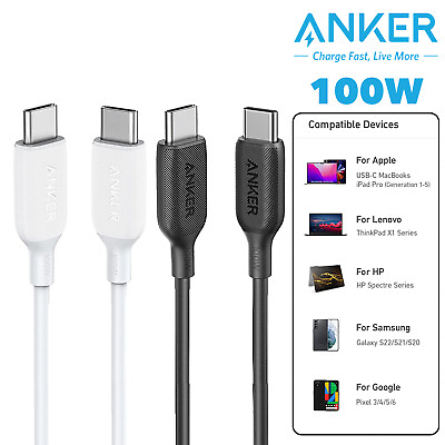 #ad Anker USB C Charger Cable Powerline III 6ft 100W Power Delivery Fast Charging $9.99
