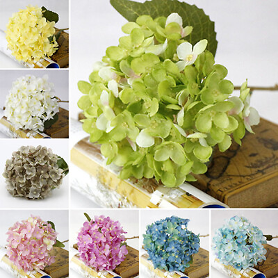 #ad Artificial Fake Peony Silk Flower Bridal Bouquet Hydrangea Home Wedding Decor US $9.11