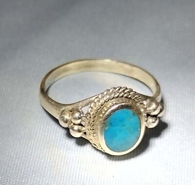 #ad Sterling Silver And Turquoise Ring #288 $14.99
