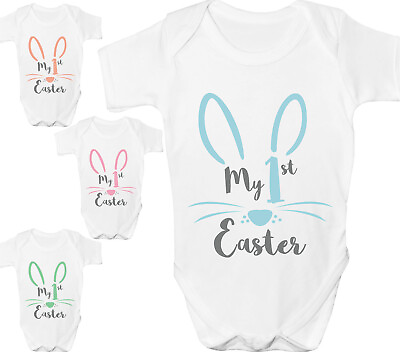 #ad My First Easter Baby Grow Boys Girls 1st Bunny Bodysuit Vest Shower Gift GBP 6.99