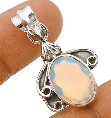 #ad Natural 5CT Fire Opalite 925 Solid Sterling Silver Pendant ED29 9 $31.99