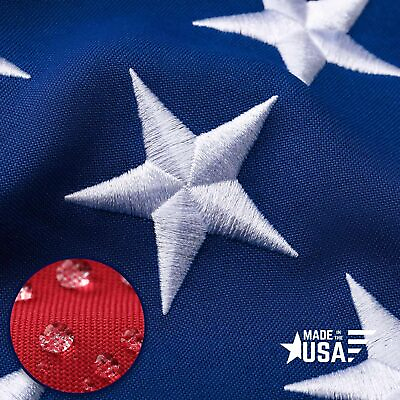 #ad American Flag 4x6 Luxury Embroidered Star Double Sided Heavy Duty Nylon Outdoor $15.18
