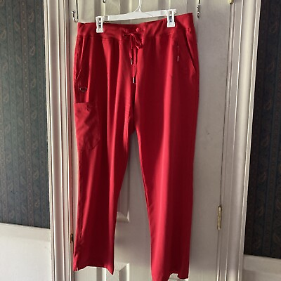 #ad AVA THERESE WOMENS RED SCRUBS PANTS 3018P SZ Lg PETITE Exc Condition $14.99