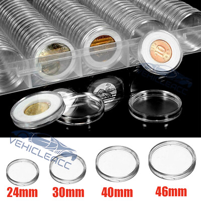 #ad sorts of Coin Holder Capsules Case 24mm 30mm 40mm 46mm Kit $8.99