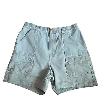 #ad Vintage blue high rise cotton cargo shorts size 10 $32.00