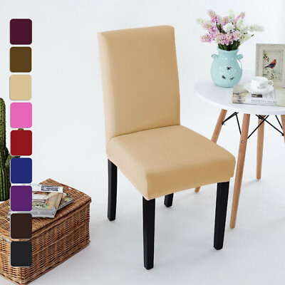 1 4 6 PCS Stretch Spandex Dining Room Chair Covers Seat Slipcovers Home Decor $14.99
