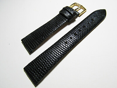 #ad Hadley Roma MS700 16mm Long Watch Strap Men#x27;s Black Genuine Lizard $25.46