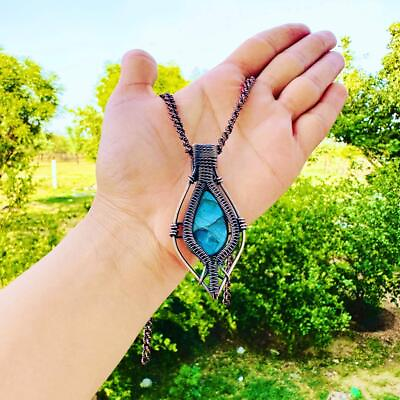 #ad Labradorite Gemstone Handmade Oxidized Copper Wire Wrapped Best Pendant For You. $35.99