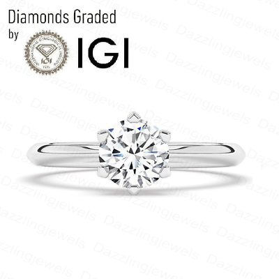 #ad IGI Certified 1.99Ct CVD Lab Grown Round Diamond Engagement Ring 14K White Gold $1786.10