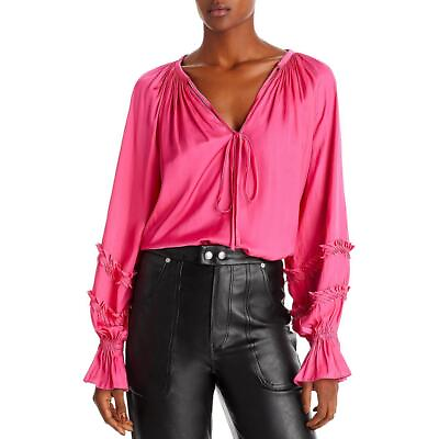 #ad Ramy Brook Womens Tie Neck Polyester Top Blouse Shirt BHFO 7267 $36.99