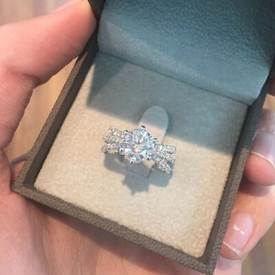 #ad Real Diamond Wedding Ring Solitaire GIA IGI 1.10 Ct Round Cut 18k White Gold $2077.44