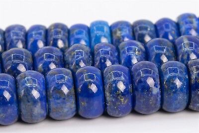 #ad 9x3 5MM Genuine Natural Lapis Lazuli Beads Afghanistan A Rondelle Loose Beads $9.22