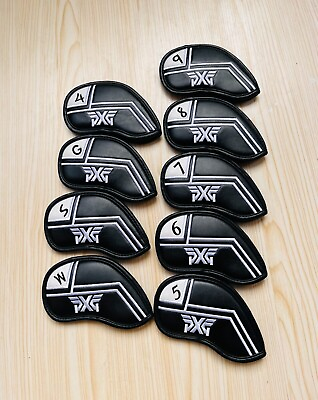 #ad “9PCS” Golf Iron Headcovers for PXG Golf Cover PU Leather 4 9 WSG $45.99
