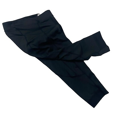 #ad REI Co Op Black Padded Capri Cycling Pants Sz S Side Pocket Compression Stretch $21.44
