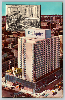 #ad c1960s City Squire Motor Inn New York Hotel Aerial View Vintage Postcard $4.99