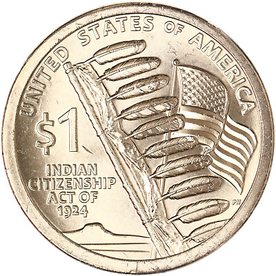 #ad 2024 P Native American Sacagawea Eagle Staff Brilliant Uncirculated Coin Dollar $3.94