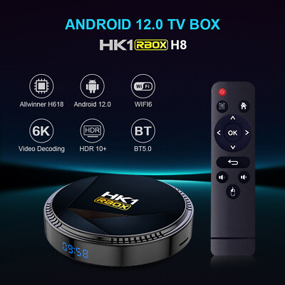 #ad HK1 Rbox h8 wifi6 Ultra HD 4128G Android 12 Quad Core Smart TV Box Media Player $49.92