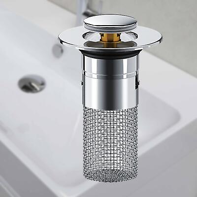 #ad Bathroom Sink Bound Stopper Push Type Basin Bound Drain Filter Multipurpose $7.14