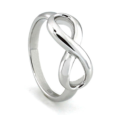 #ad 925 Genuine Sterling Silver Infinity Promise Love Ring with FREE Engraving $14.50
