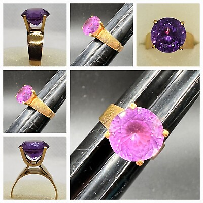 #ad SAPPHIRE Ring 8 Karat Rare #x27;Color Change#x27; Stone Pink and Blue w Gold Setting $581.25