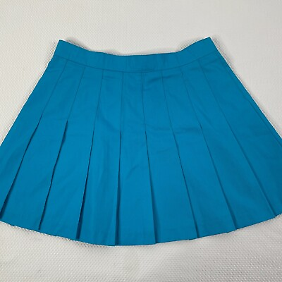#ad Vintage 80s Deadstock Sport Casuals Blue Jay Pleated Mini Skirt Size 12 $36.00
