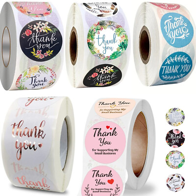#ad 500Pcs 1 1.5quot; Thank You Stickers Thank You For Supporting Small Business Labels $8.99