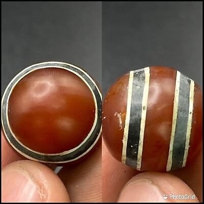 #ad Unique Ancient Natural Agate Eye Banded Ancient Lovely dzi Bead $70.00