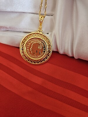 #ad Round Ottoman Totem Pendant Necklace 24kt Gold Plated Turkish Coin Pendant Lira $29.99