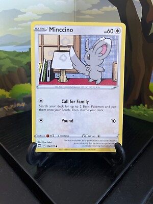 #ad Minccino 124 172 Brilliant Stars Common Pokemon Card TCG LP $0.99