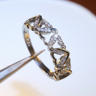 #ad Women Fashion 925 Silver Filled Wedding Ring Cubic Zircon Jewelry Sz 6 10 $2.59
